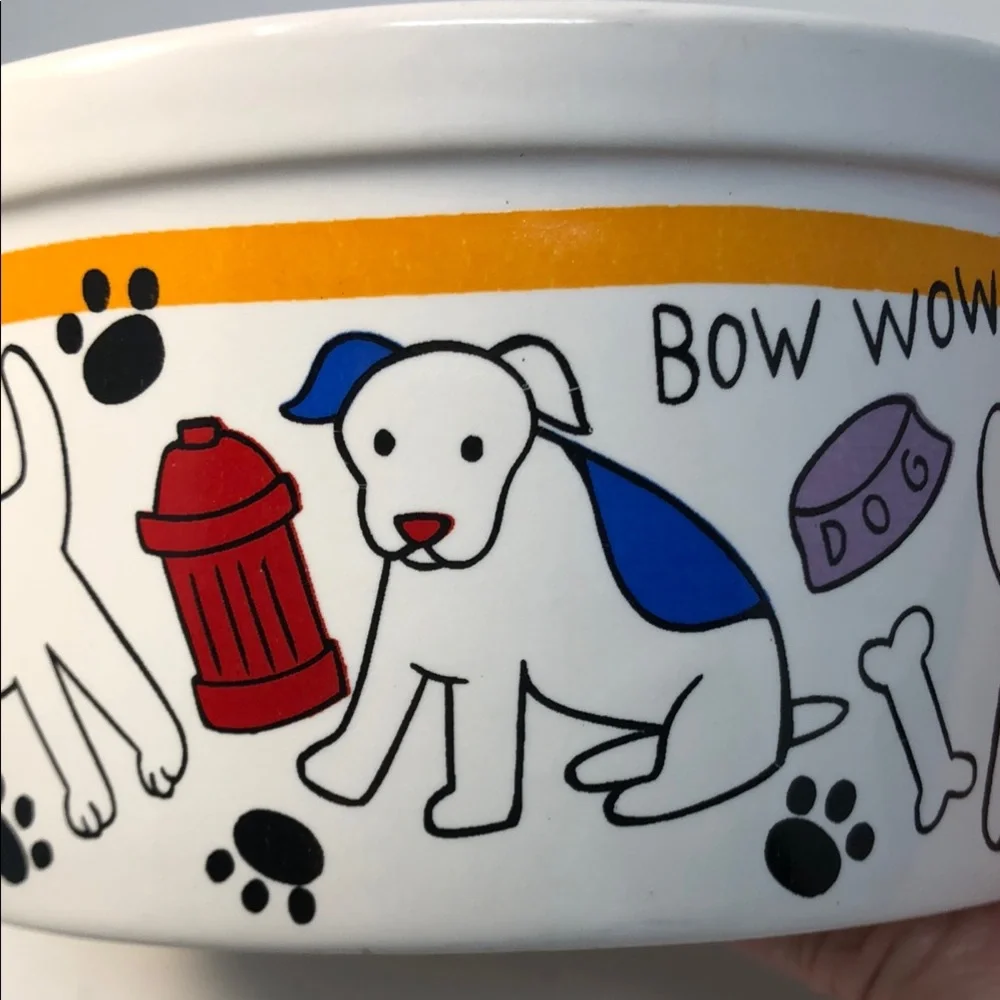 Dog Bowl with Colorful Dog Print